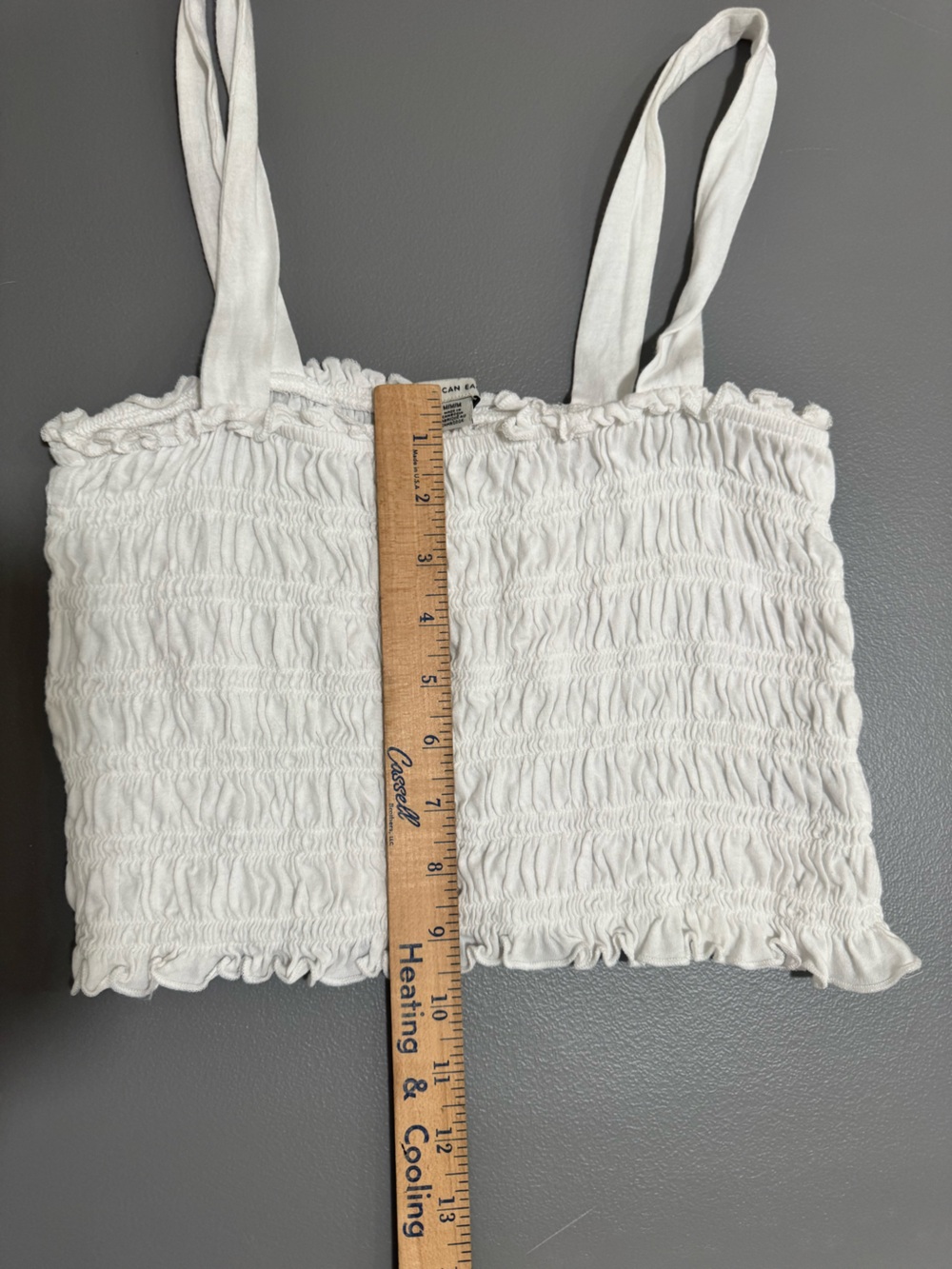 AE Cropped Smocked Tank Top with Wide Straps - Picture 11 of 11